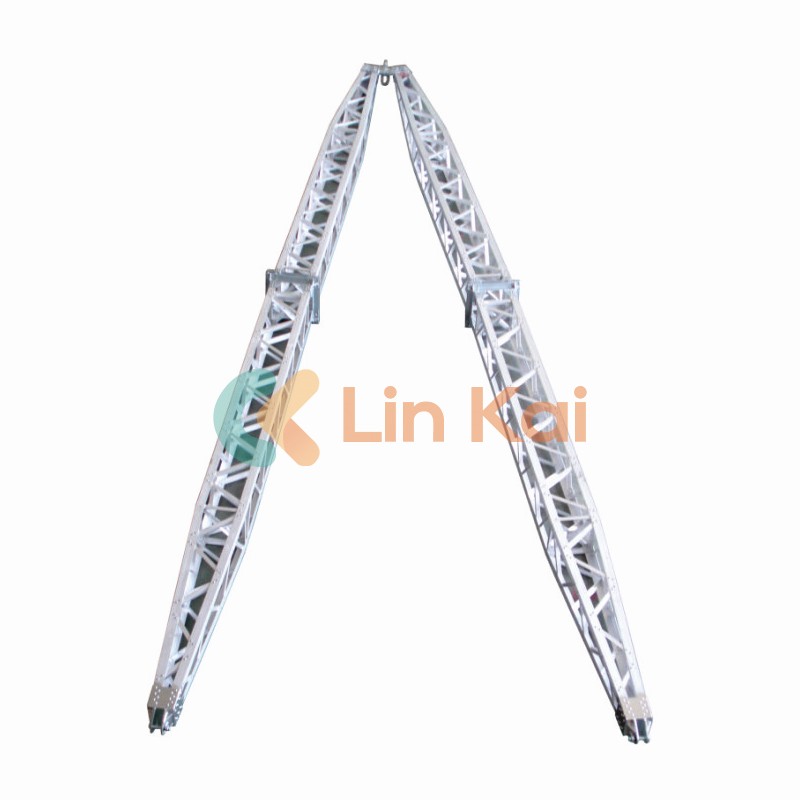 How does an A-Shape lattice gin pole improve transmission tower?