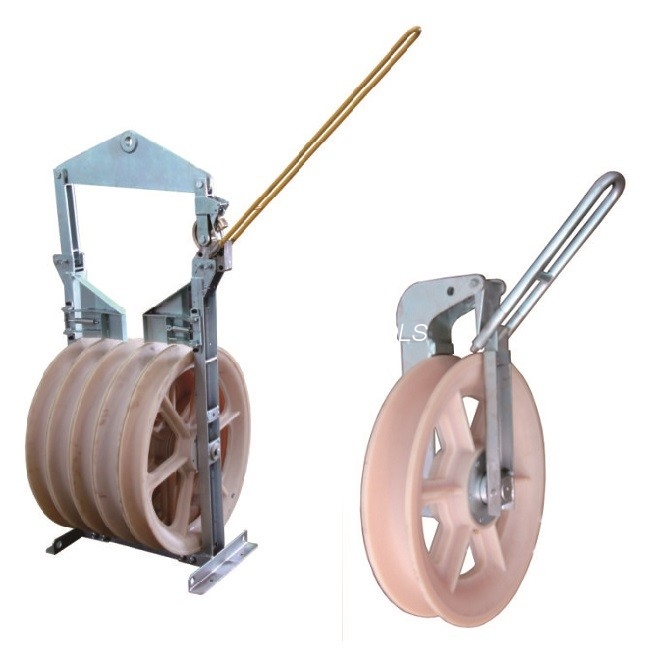 Power Transmission Line Stringing Construction Bundled Conductor Aerial Helicopter Stringing Blocks