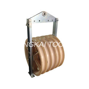 508mm 3-Wheel Nylon Double Sheave Pulley Block For Electric Construction