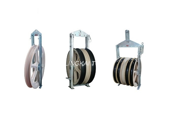 Three Bundled SHD Conductor Pulley Block Line Stringing With Nylon Wheel