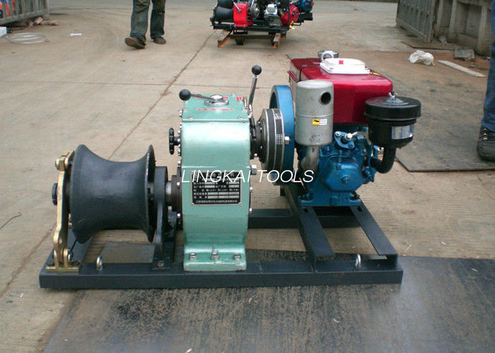 Diesel Engine 5 Ton Winch , Electrical Power Line Construction High Speed Winch