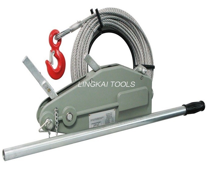 4 T Manual Cable Pulling Winch Machine / Tirfor Winch With 20M Wire Rope