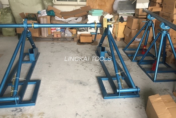 70 KN Underground Cable Tools Mechanical Cable Drum Lifting Jack For Stringing Construction
