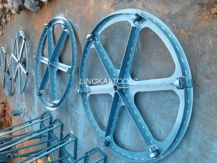 Heavy Duty Upright Payout Turntable Cable Reel Stands With 500mm Cable Drum Support