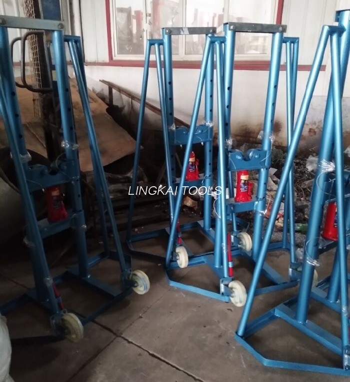 Spindle Bar Hydraulic High Lift Jack Stands 10T For Carrying Cable Reel