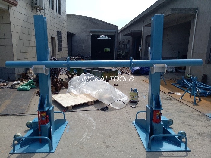 Electrical Carrying Cable Reel Stand Pulling Tools 20 Ton With Hydraulic Jack