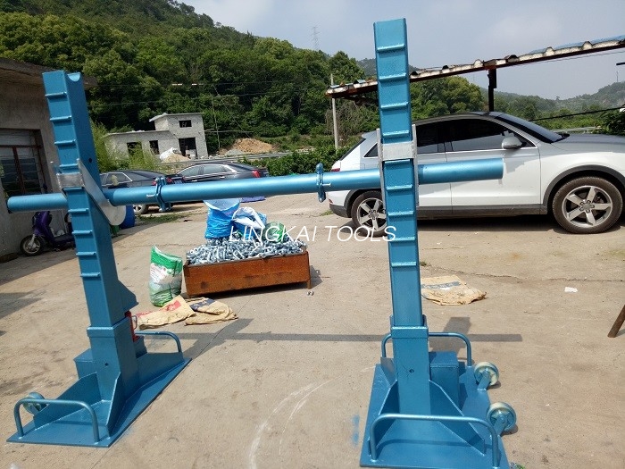 High Performance Cable Drum Hydraulic Wire Reel Stand Handling Equipment 15T - 20T