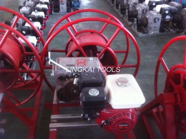 Petrol Engine Powered Cable Winch Puller 5 Ton For Conductor Taking Up / Stringing