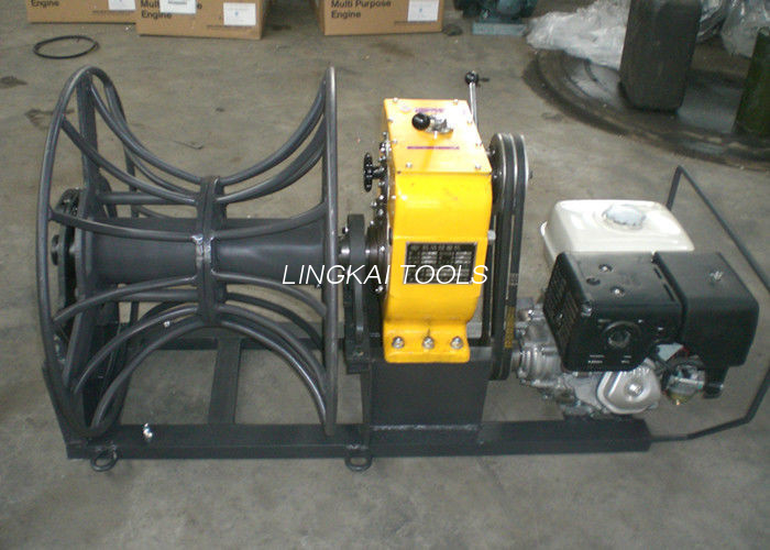 Petrol Engine Powered Cable Winch Puller 5 Ton For Conductor Taking Up / Stringing