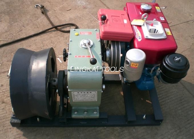Reversing Cable Winch Puller With Water Cooled Diesel Engine In Line Construction