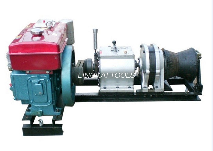 Small Volume 5 Ton Cable Winch Puller Diesel Engine Powered Winch With Belt Driven