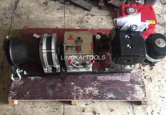 Single Capstan Fast Speed Cable Winch Puller Diesel Engine In Line Construction