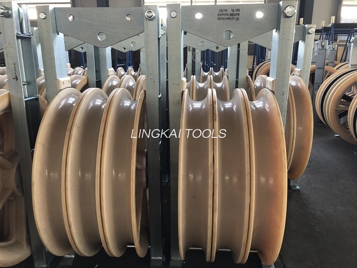 660mm Nylon Rollers Conductor Stringing Blocks For Overhead Bundled Cable