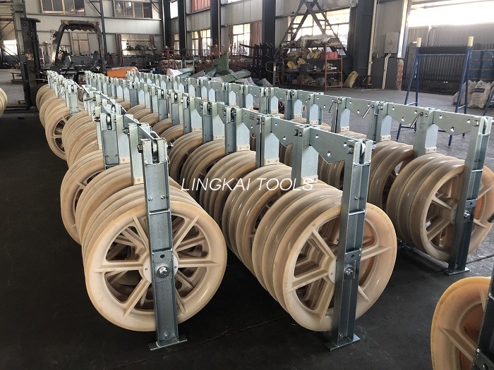 Three Nylon Sheaves Conductor Transmission Line Stringing Blocks