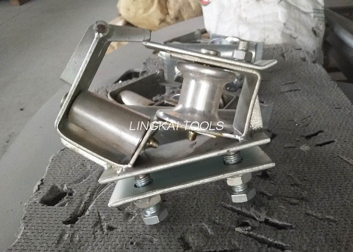 Aluminum Wheel Nylon Sheave Fixed On Pole For Conductor Pulling Arm Skyward Corner Stringing Pulley Block