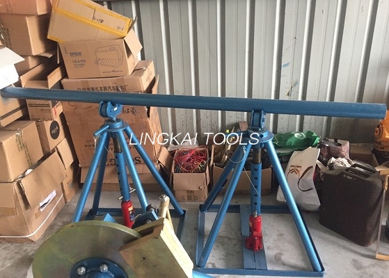 Line Construction Wire Reel Stands , Ton Adjustable Cable Jack Stands