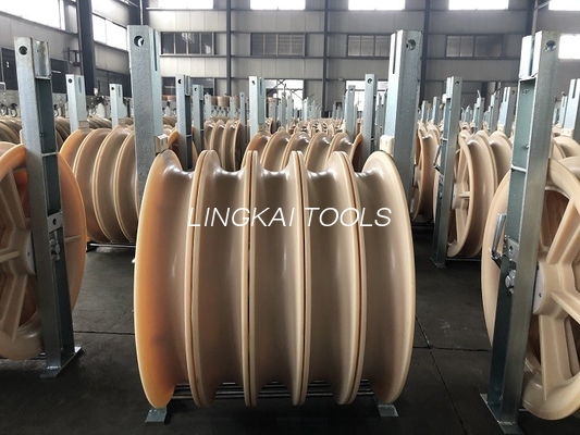 Bundled Three Nylon Wheel Conductor Stringing Blocks For Transmission Line